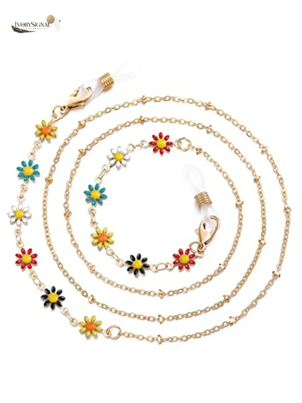 Floral Beaded Eyeglass Chain for Women - Adjustable Glasses Holder Necklace